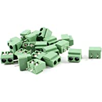 sourcing map 20pcs Conector de Bloque de Terminal de Tornillo de 5 mm de Paso 8A 250V 2P de 2 vías
